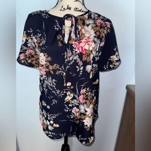 Floral Black Blouse